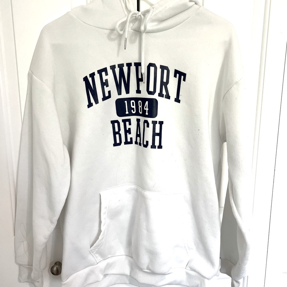 White Newport Beach Hoodie